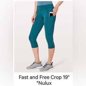 Lululemon  fast and free crop 19”